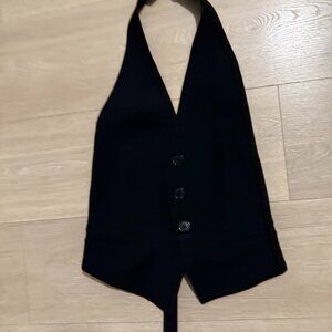 Zara Backless Button Halter Vest